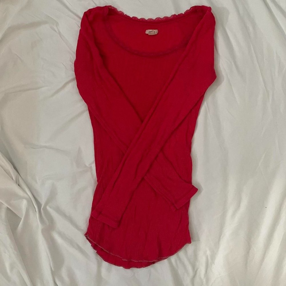aerie red long sleeve top